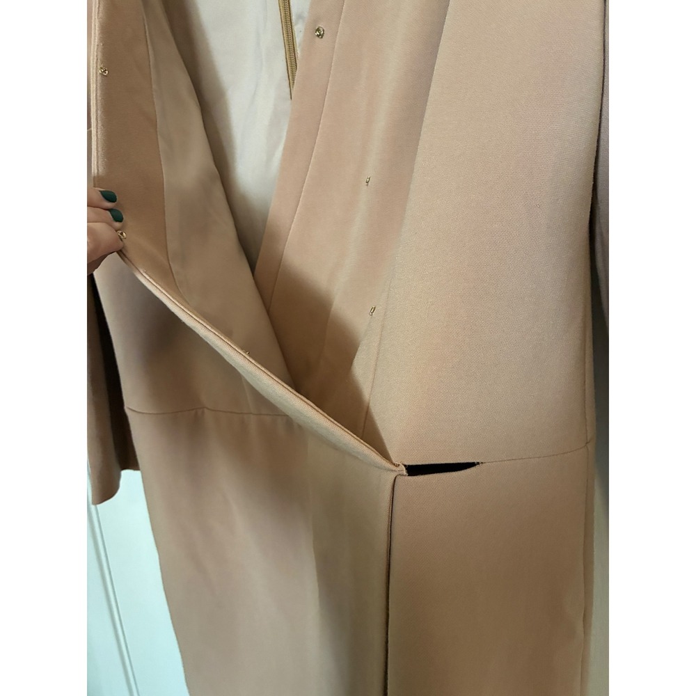 Cynthia Steffe Faux Wrap Dress Women Size 8 Tan Long Sleeve Office Old Money - Picture 4 of 10
